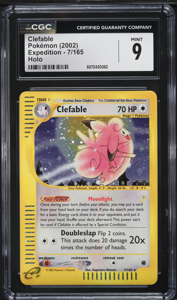 2002 Pokemon Expedition Holo Clefable #7 CGC 9 MINT