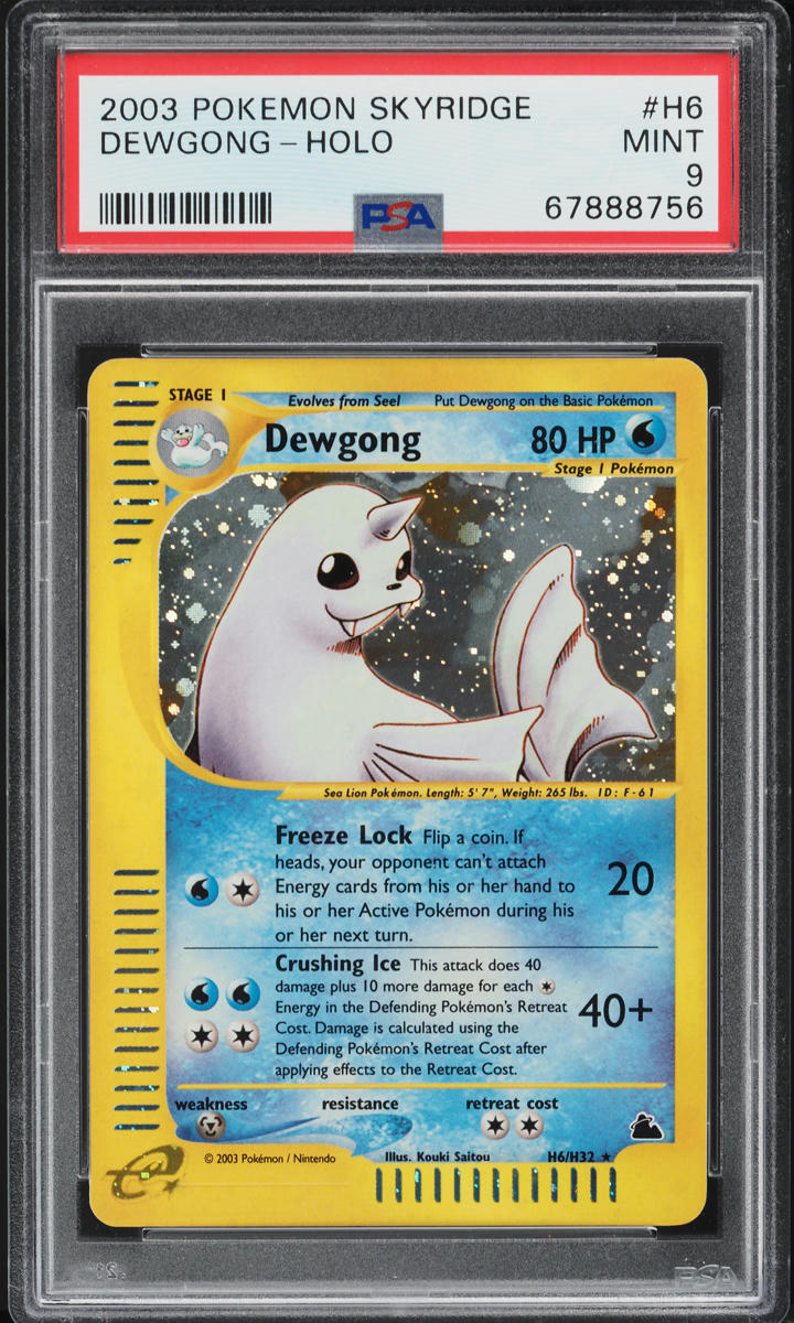2003 Pokemon Skyridge Holo Dewgong #H6 PSA 9 MINT