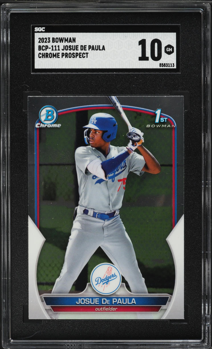 2023 Bowman Chrome Josue De Paula PROSPECT #BCP-111 SGC 10 GEM MINT