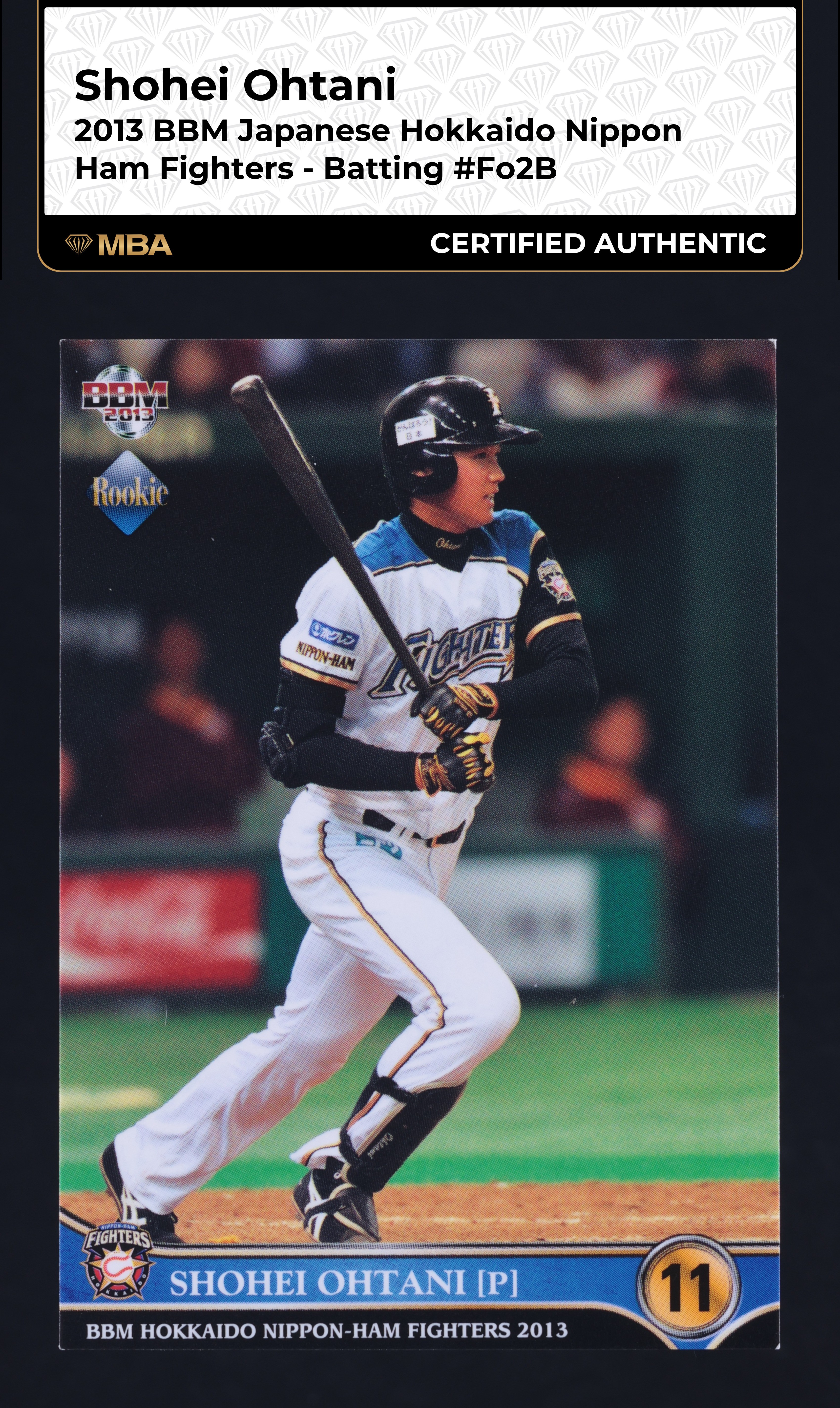 2013 BBM Japanese Hokkaido Nippon Ham Fighters Batting Shohei Ohtani RC MBA AUTH