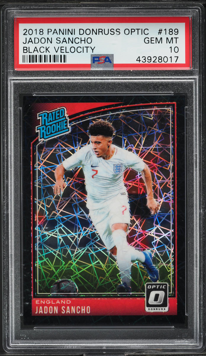 2018 Donruss Optic Black Velocity Jadon Sancho ROOKIE 1/25 #189 PSA 10 GEM MINT