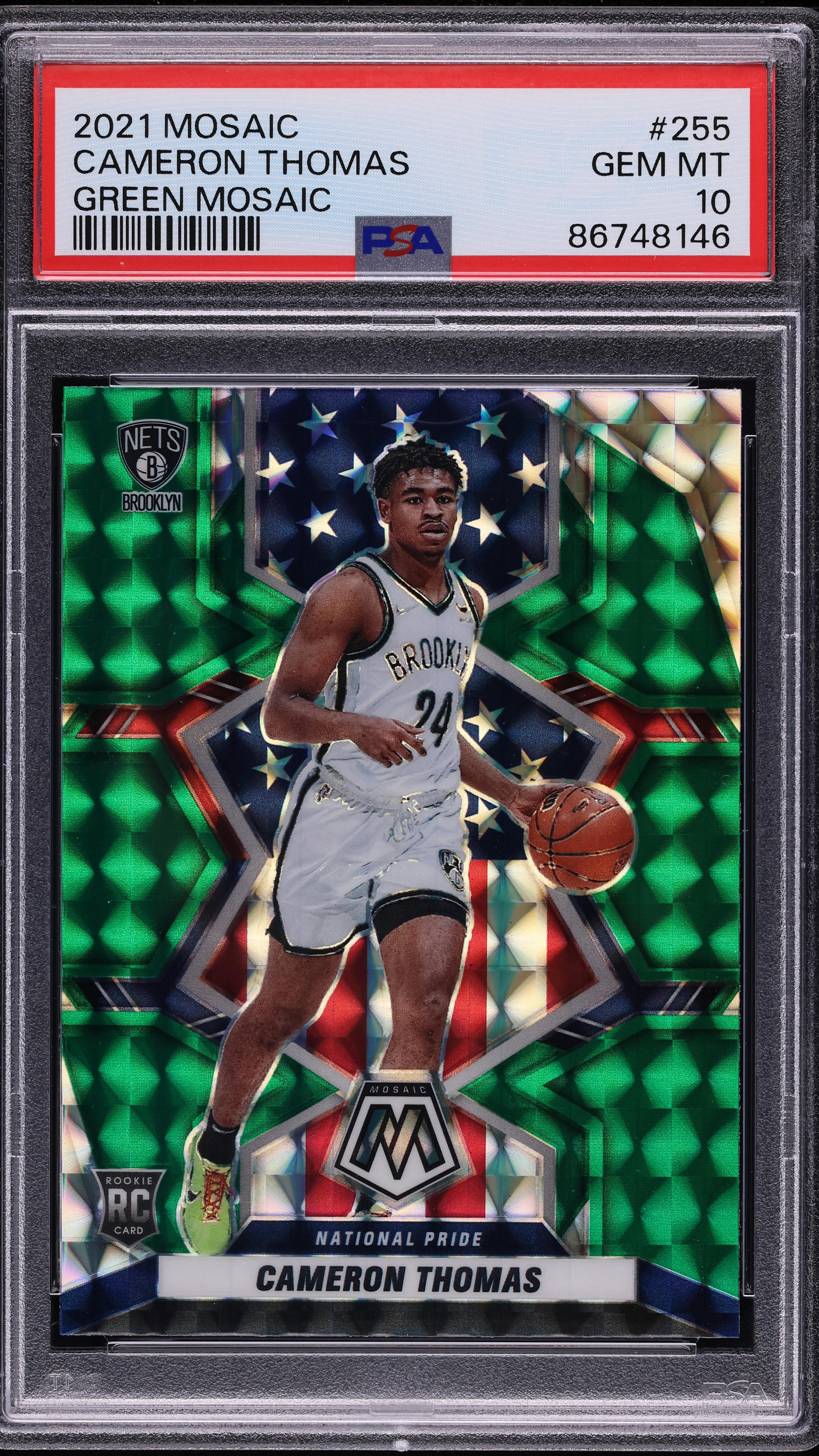 2021 Panini Mosaic Green Cameron Thomas ROOKIE #255 PSA 10 GEM MINT