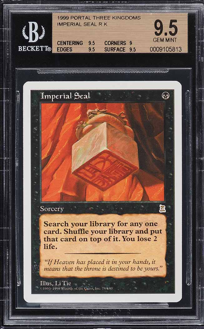 1999 Magic The Gathering MTG Portal Three Kingdoms Imperial Seal R K BGS 9.5 GEM