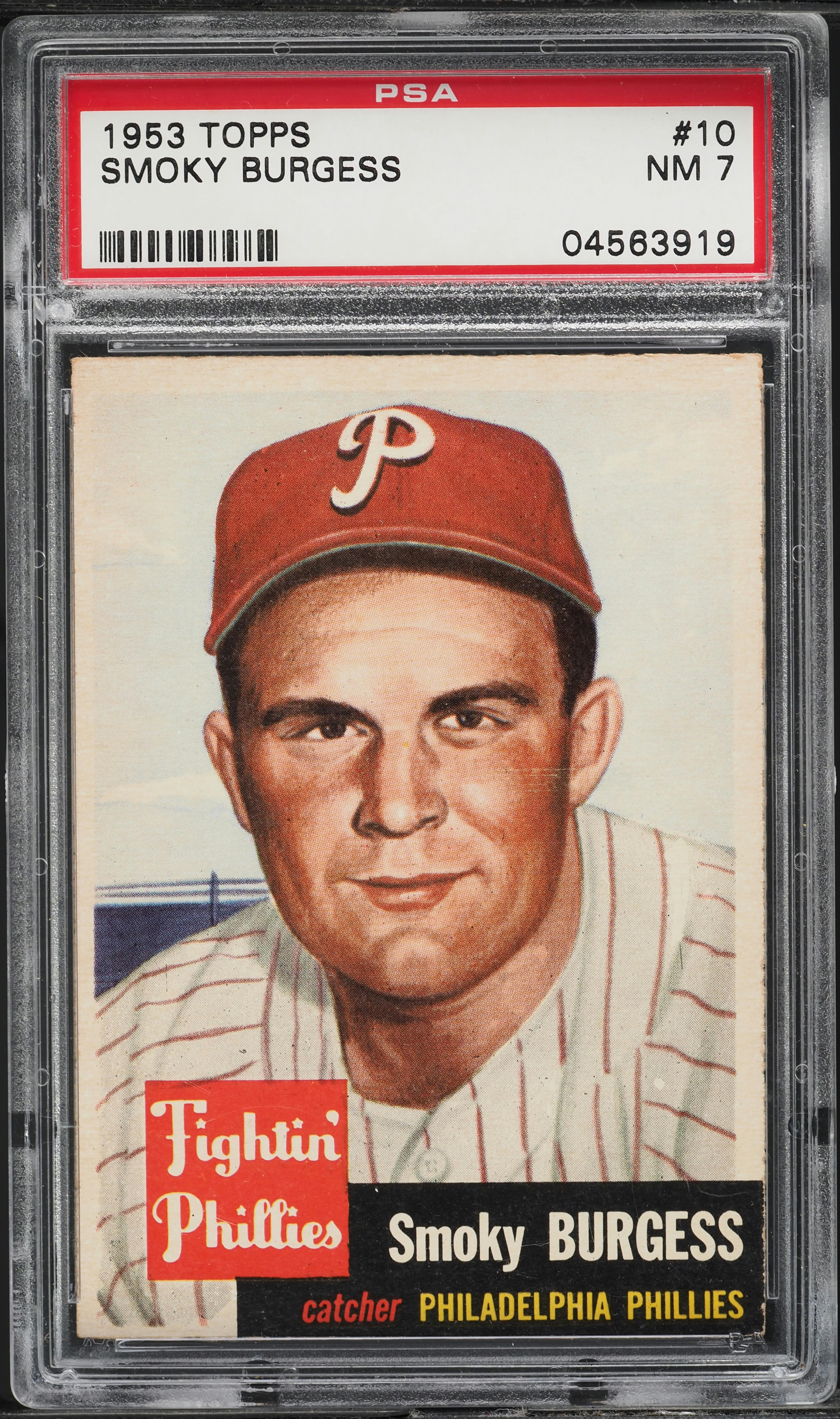 1953 Topps Smoky Burgess SHORT PRINT #10 PSA 7 NRMT