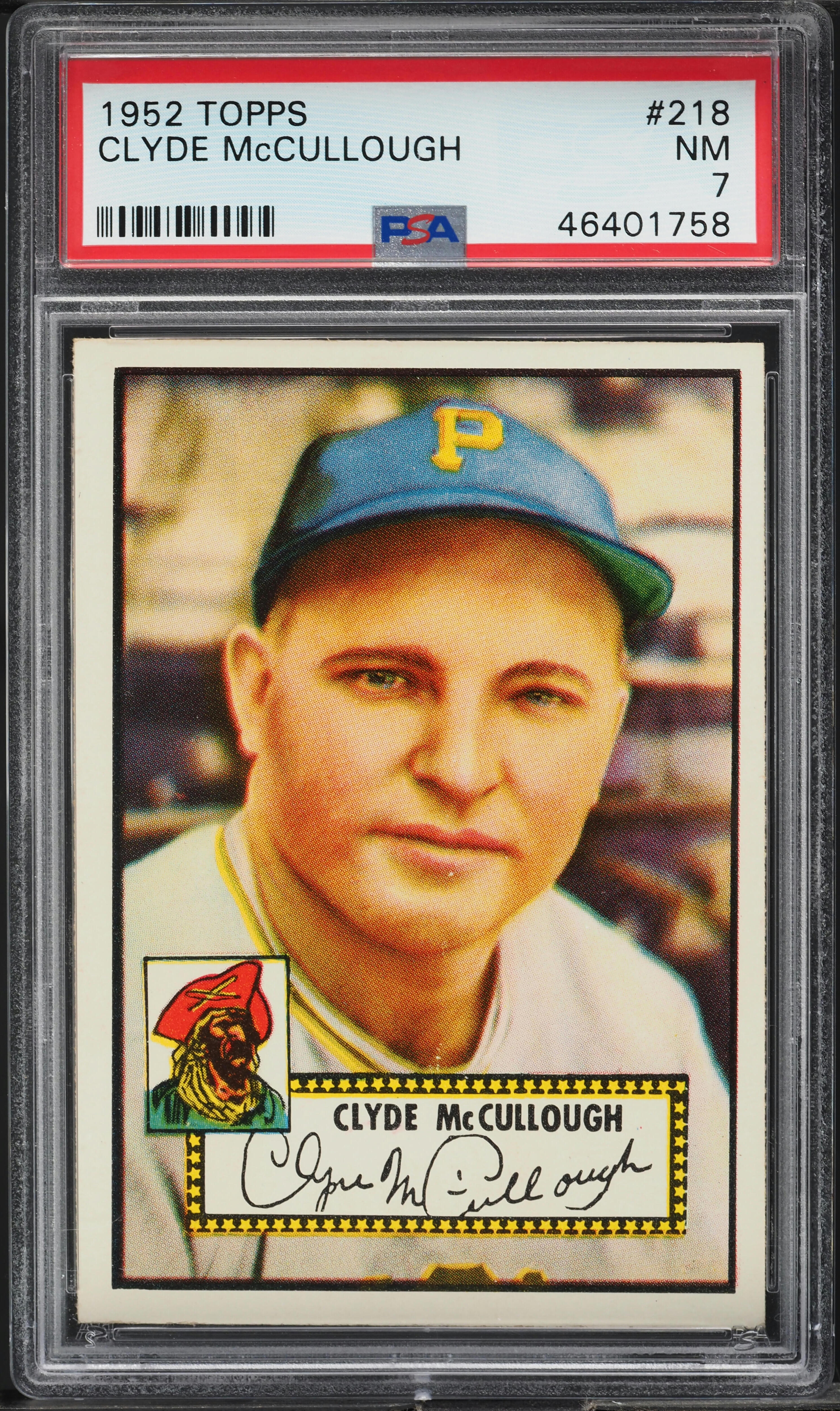1952 Topps Clyde McCullough #218 PSA 7 NRMT