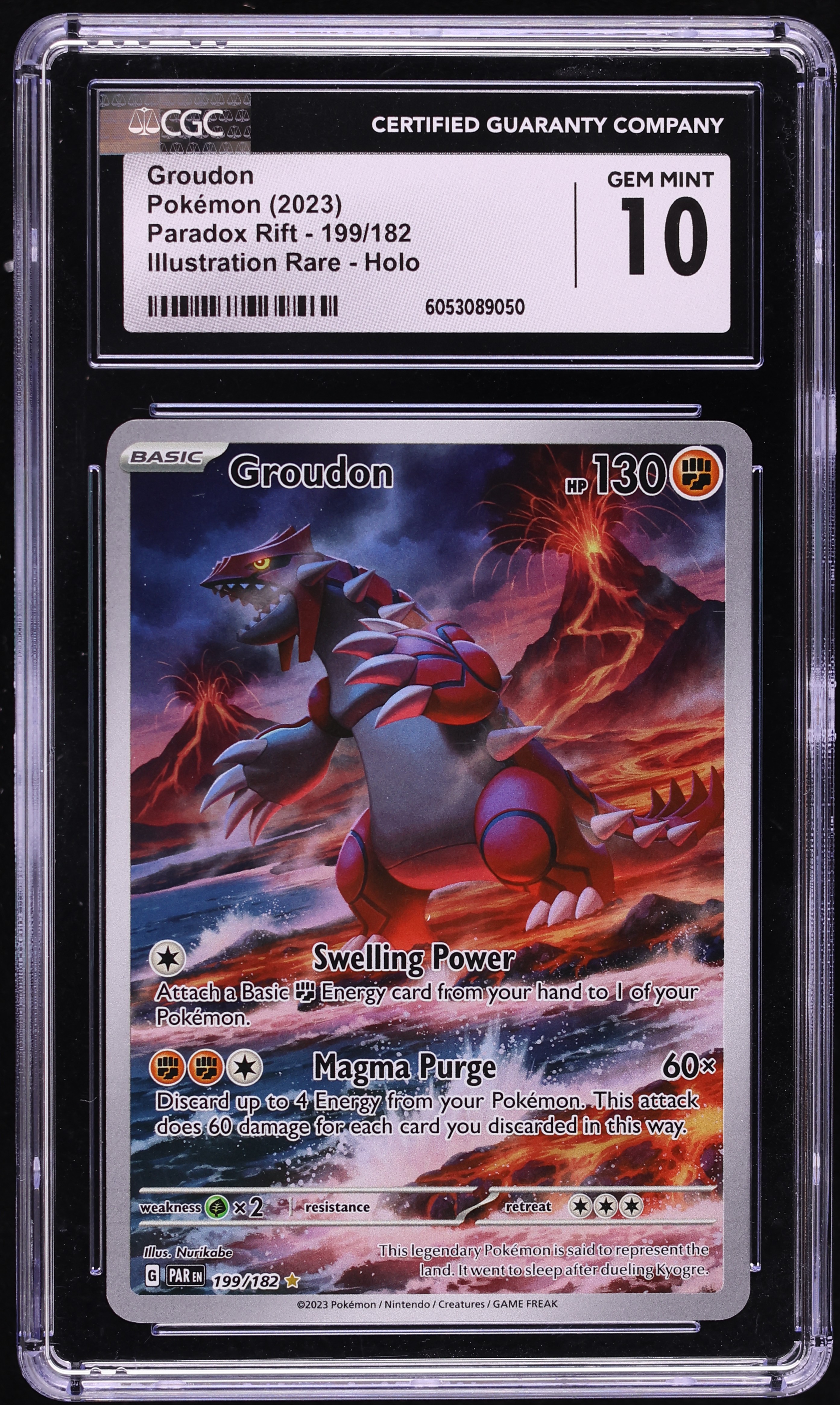 2023 Pokemon Scarlet & Violet Paradox Rift IR Groudon #199 CGC 10 GEM MINT