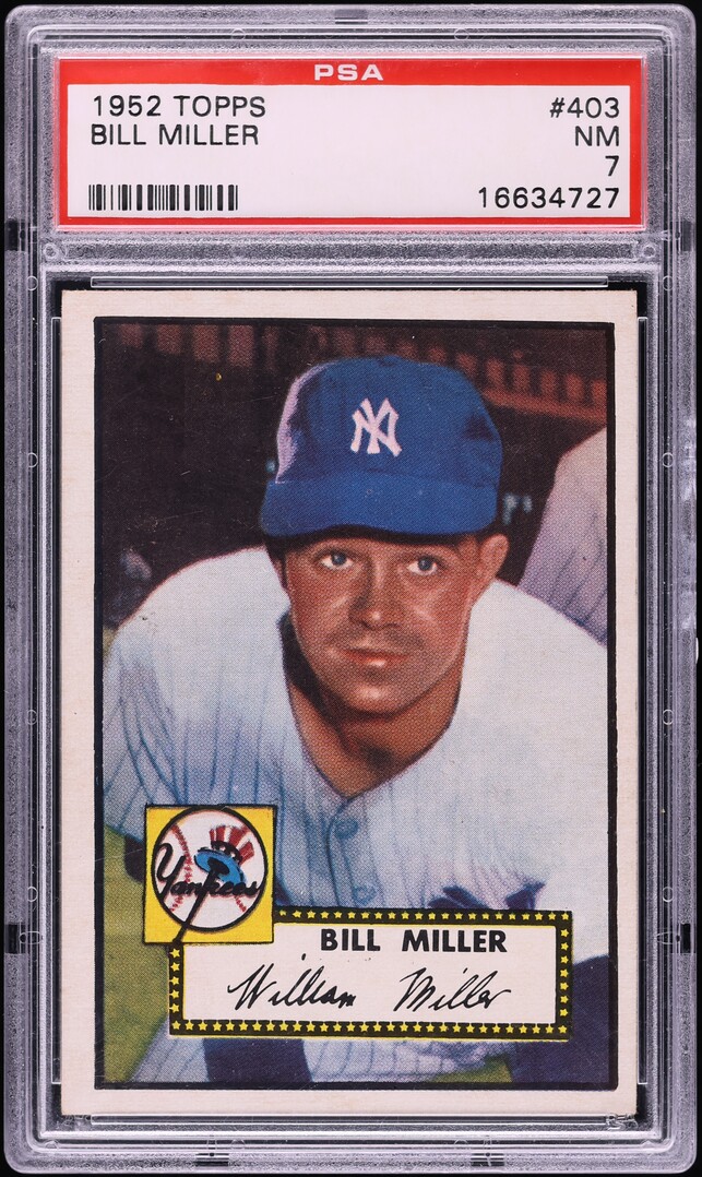 1952 Topps Bill Miller #403 PSA 7 NRMT