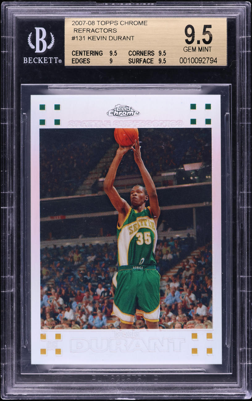 2007 Topps Chrome Refractor Kevin Durant ROOKIE /1499 #131 BGS 9.5 GEM MINT