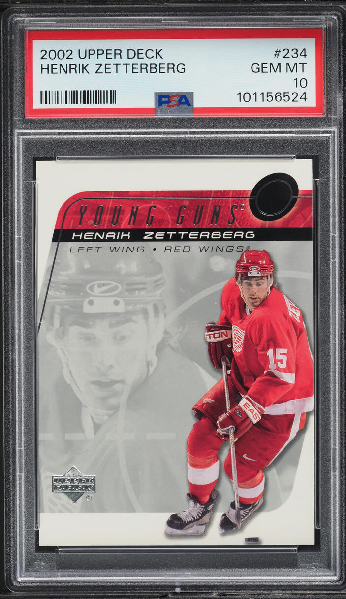 2002 Upper Deck Young Guns Henrik Zetterberg ROOKIE #234 PSA 10 GEM MINT
