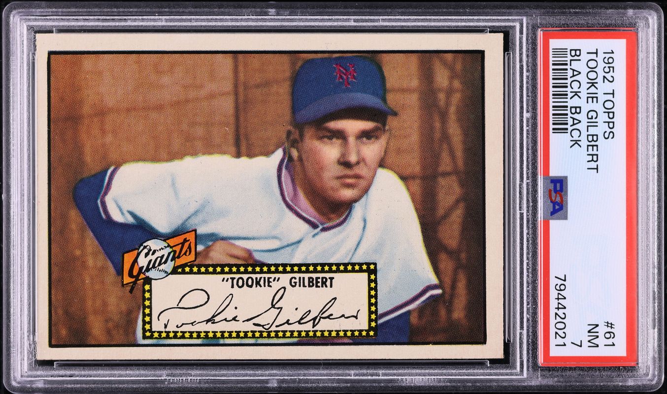 1952 Topps Tookie Gilbert BLACK BACK #61 PSA 7 NRMT