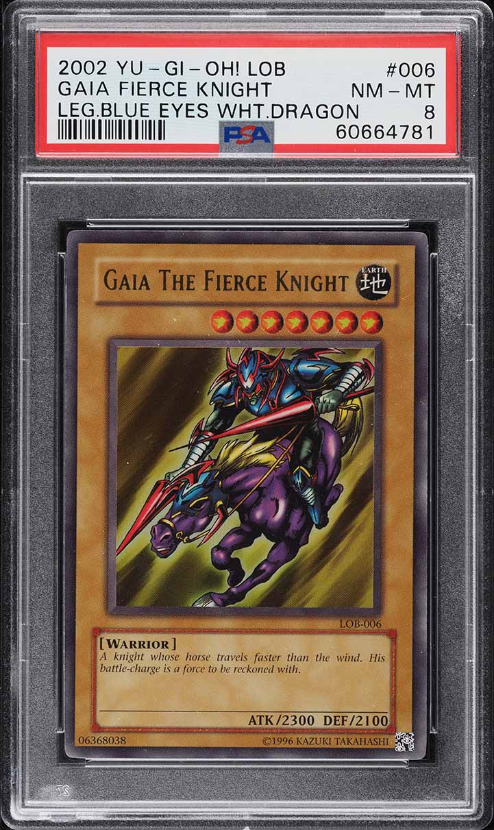 2002 Yu-Gi-Oh! Legend Of Blue-Eyes White Dragon Gaia Fierce Knight LOB-006 PSA 8