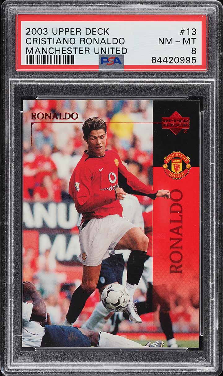 2003 Upper Deck Manchester United Cristiano Ronaldo ROOKIE #13 PSA 8 NM-MT