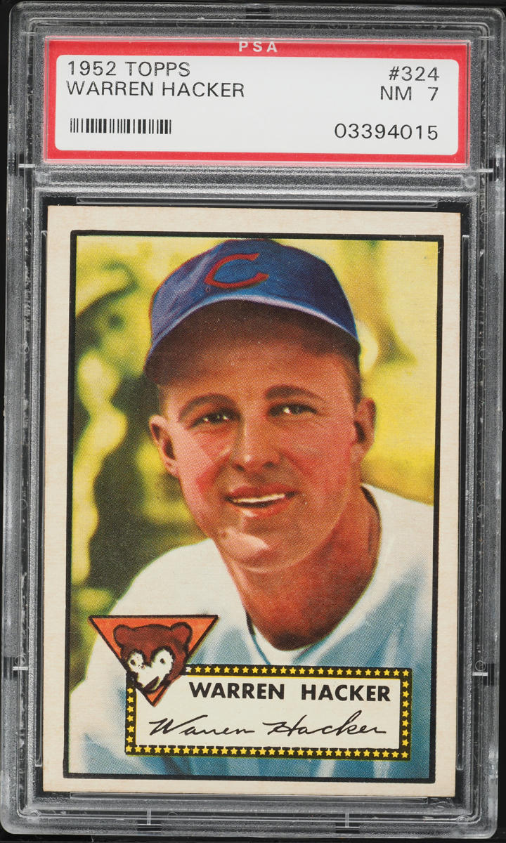 1952 Topps Warren Hacker #324 PSA 7 NRMT