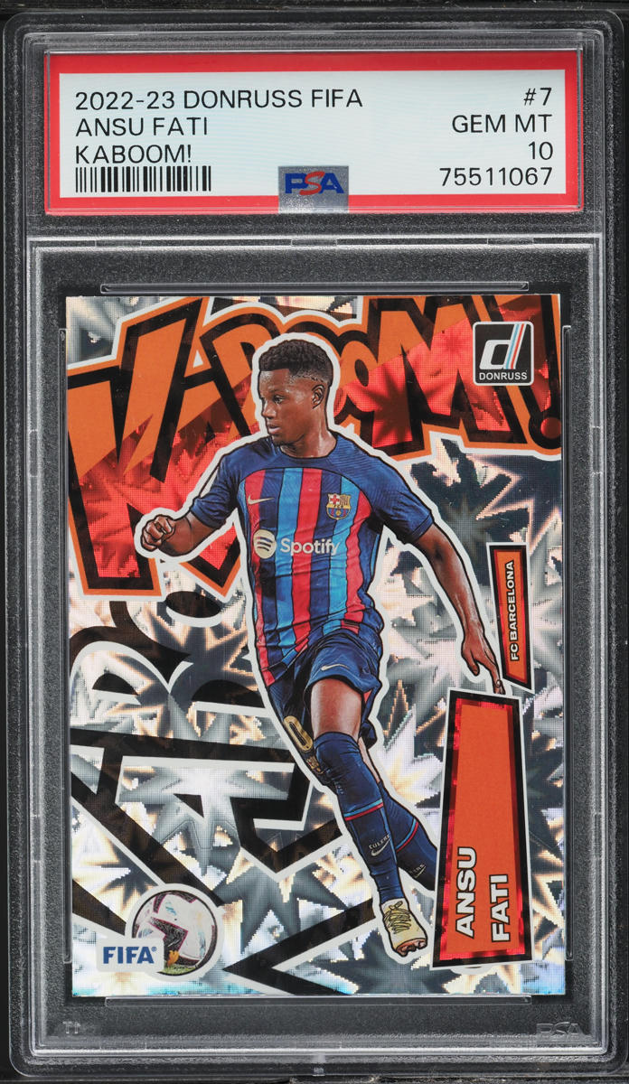 2022 Donruss FIFA Kaboom! Ansu Fati #7 PSA 10 GEM MINT