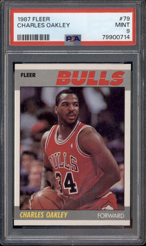 1987 Fleer #79 Charles Oakley PSA 9