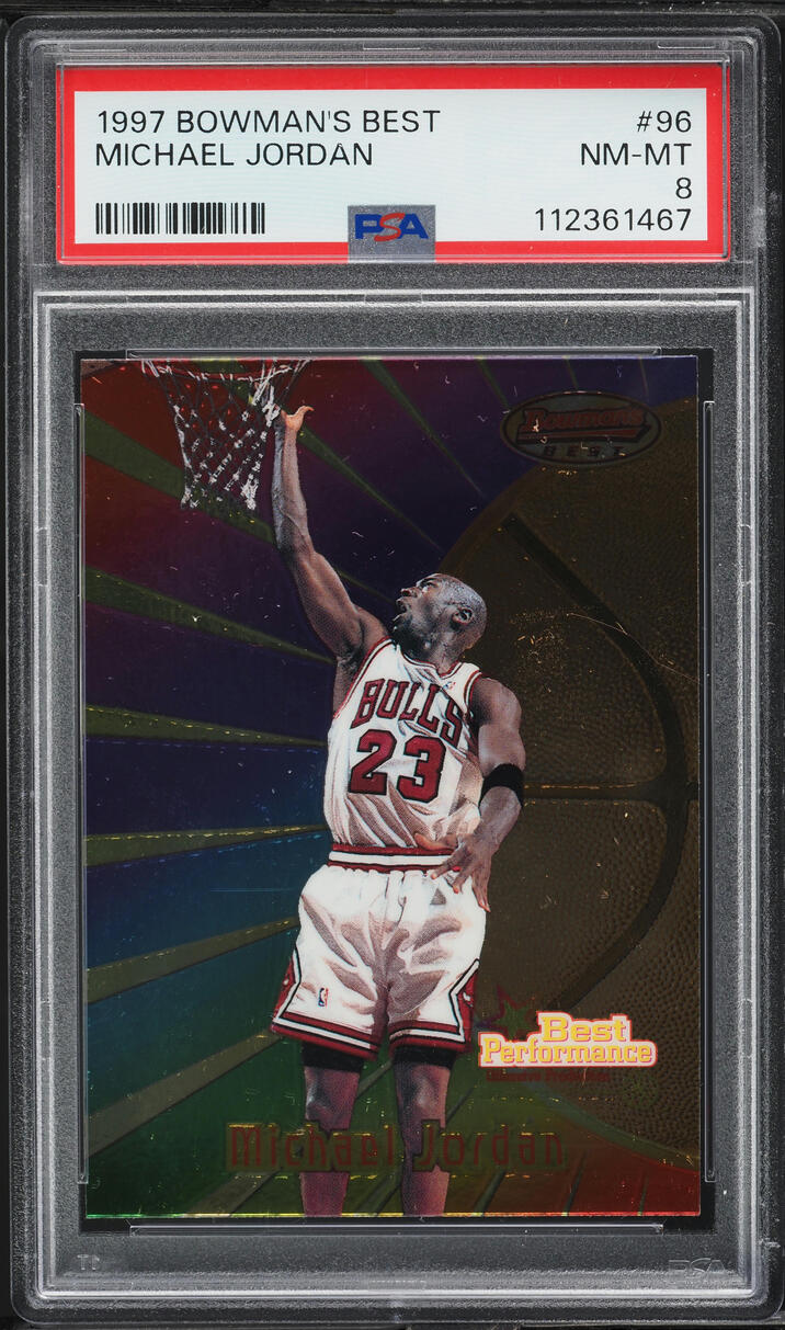 1997 Bowman's Best Basketball Michael Jordan #96 PSA 8 NM-MT