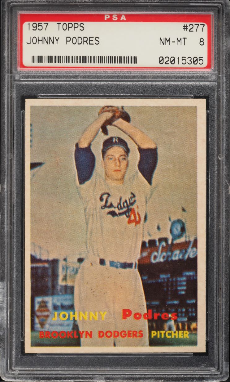 1957 Topps Johnny Podres #277 PSA 8 NM-MT
