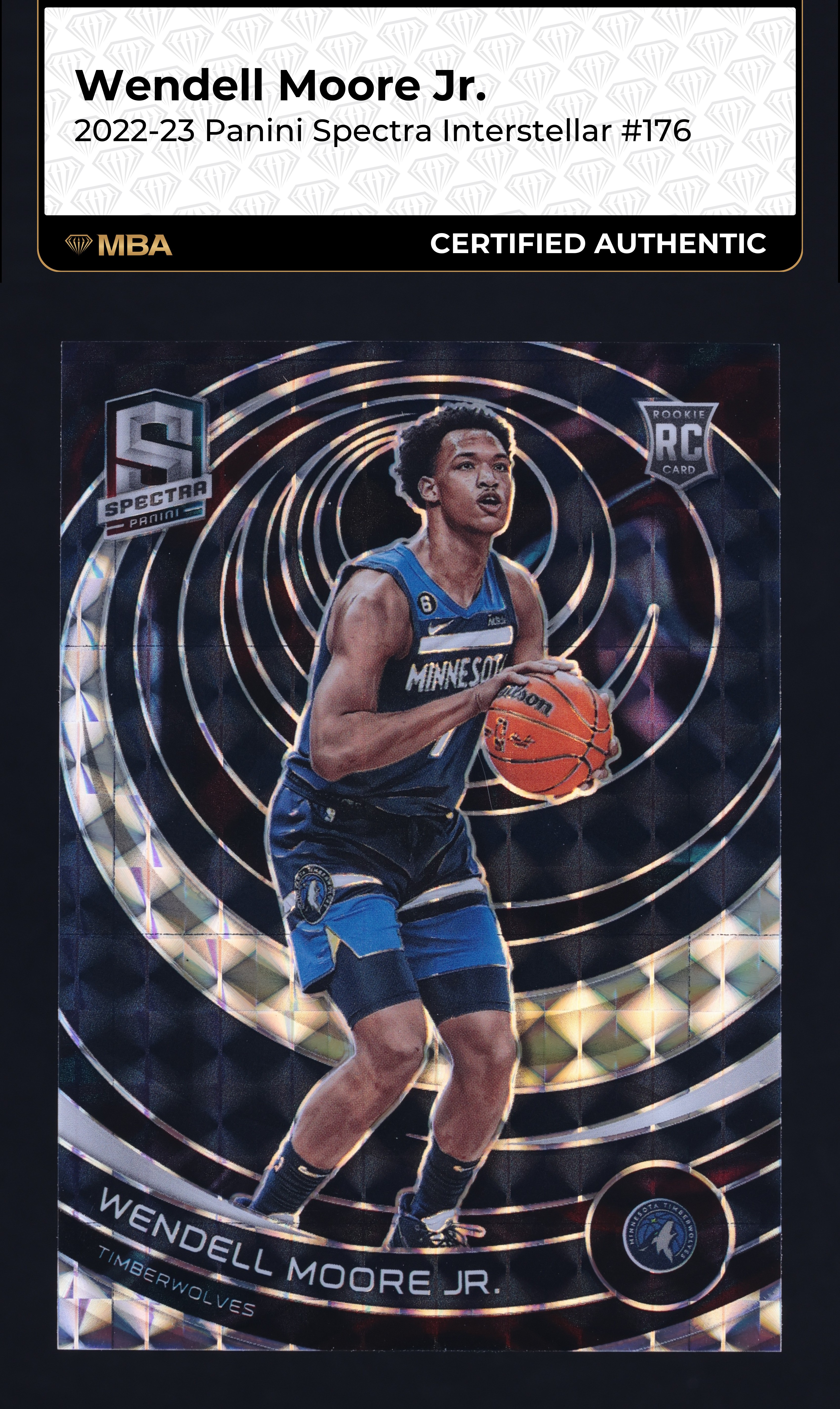 2022 Panini Spectra Interstellar Wendell Moore Jr. ROOKIE /99 #176 MBA AUTH