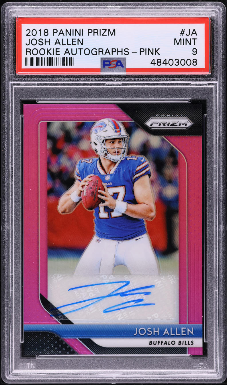 2018 Panini Prizm Pink Prizms Josh Allen ROOKIE AUTO #RA-JA PSA 9 MINT