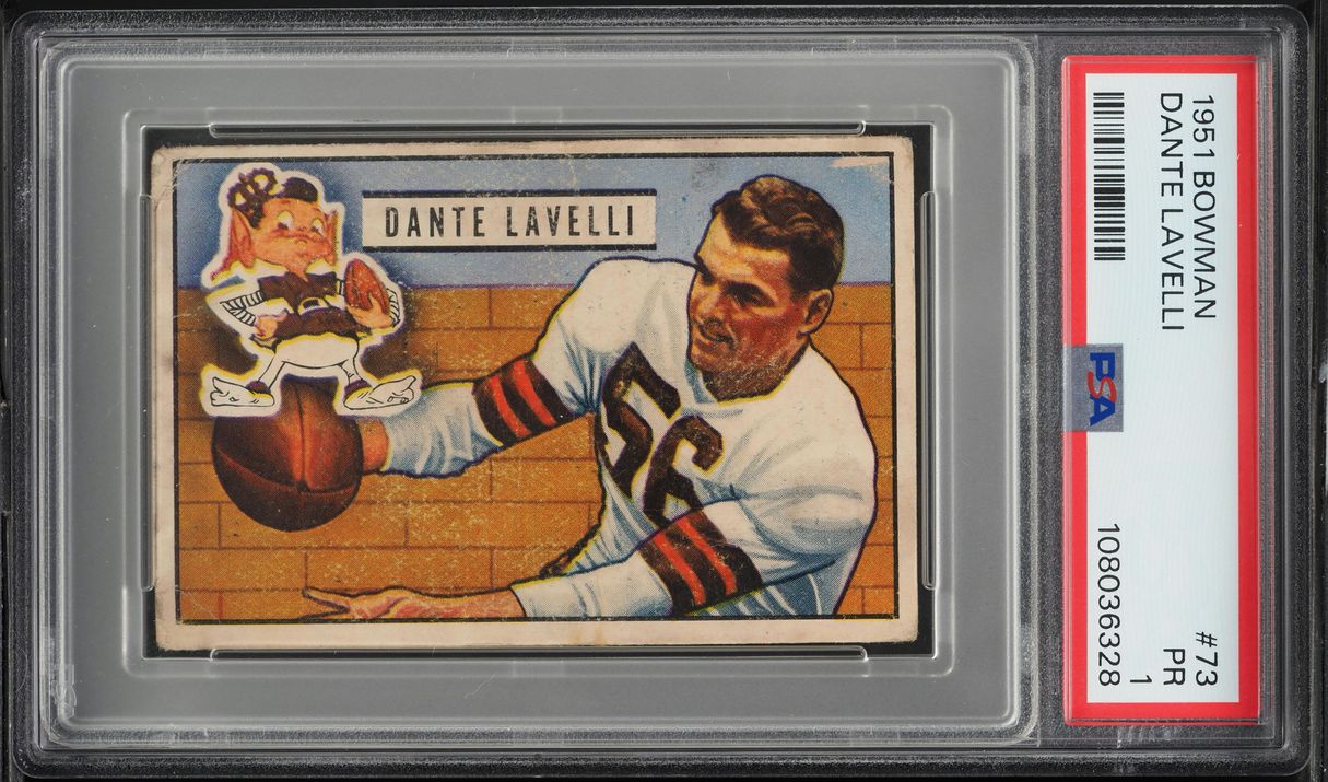1951 Bowman Football Dante Lavelli #73 PSA 1 PR