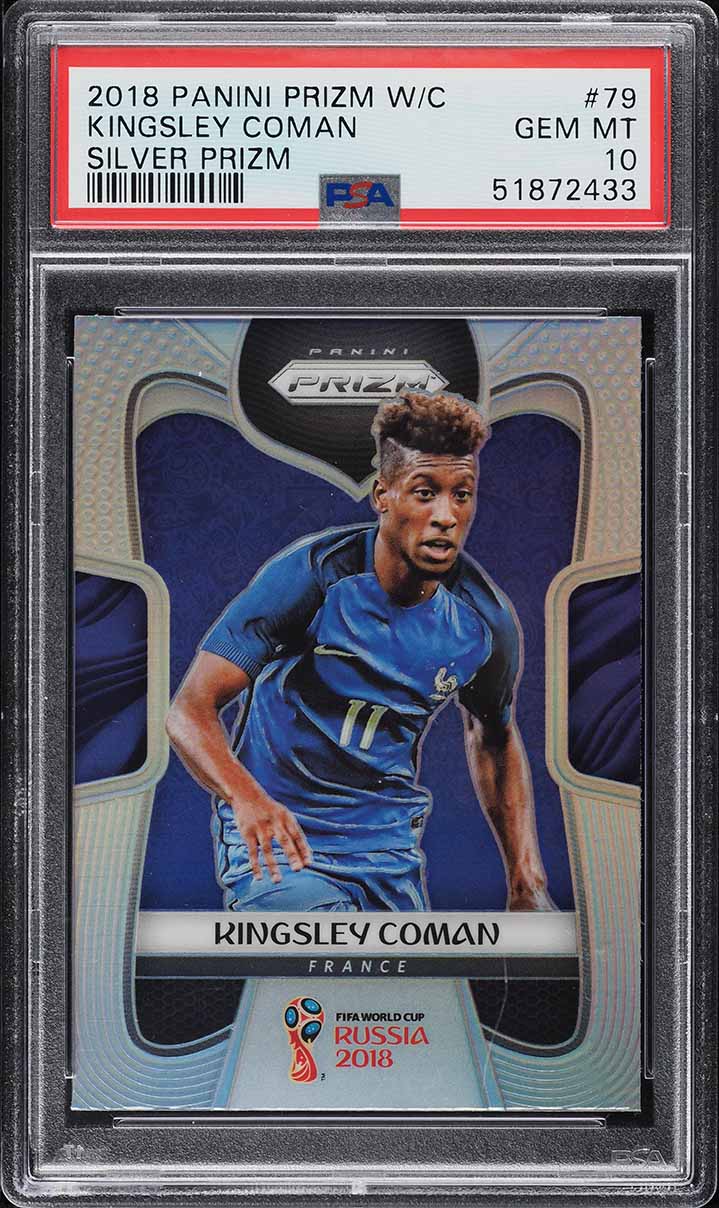 2018 Panini Prizm World Cup Silver Prizms Kingsley Coman #79 PSA 10 GEM MINT