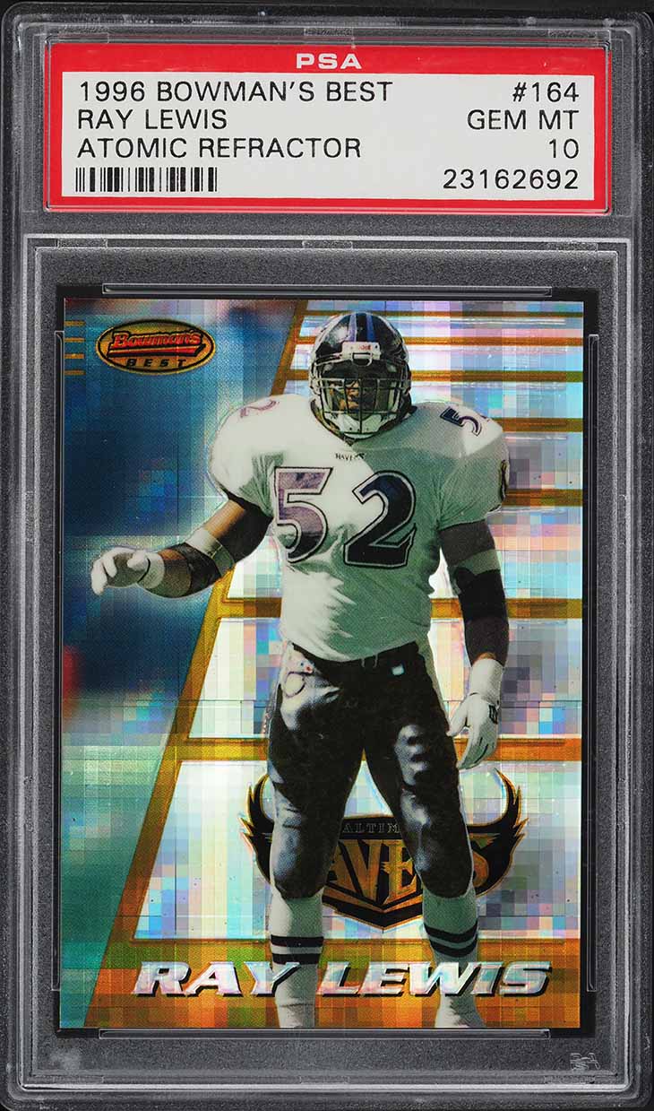 1996 Bowman's Best Atomic Refractor Ray Lewis ROOKIE #164 PSA 10 GEM MINT