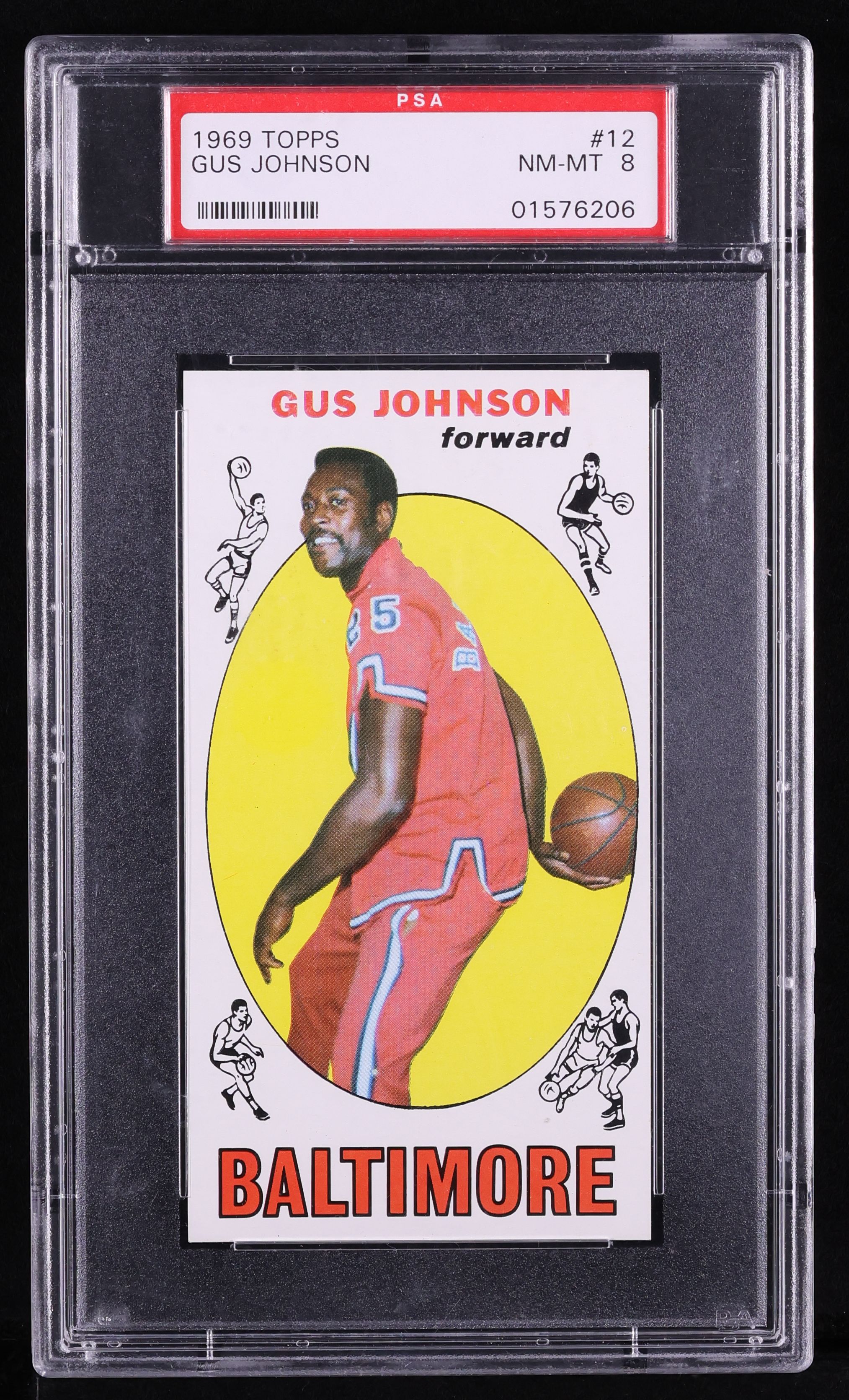 1969 Topps Basketball Gus Johnson ROOKIE #12 PSA 8 NM-MT