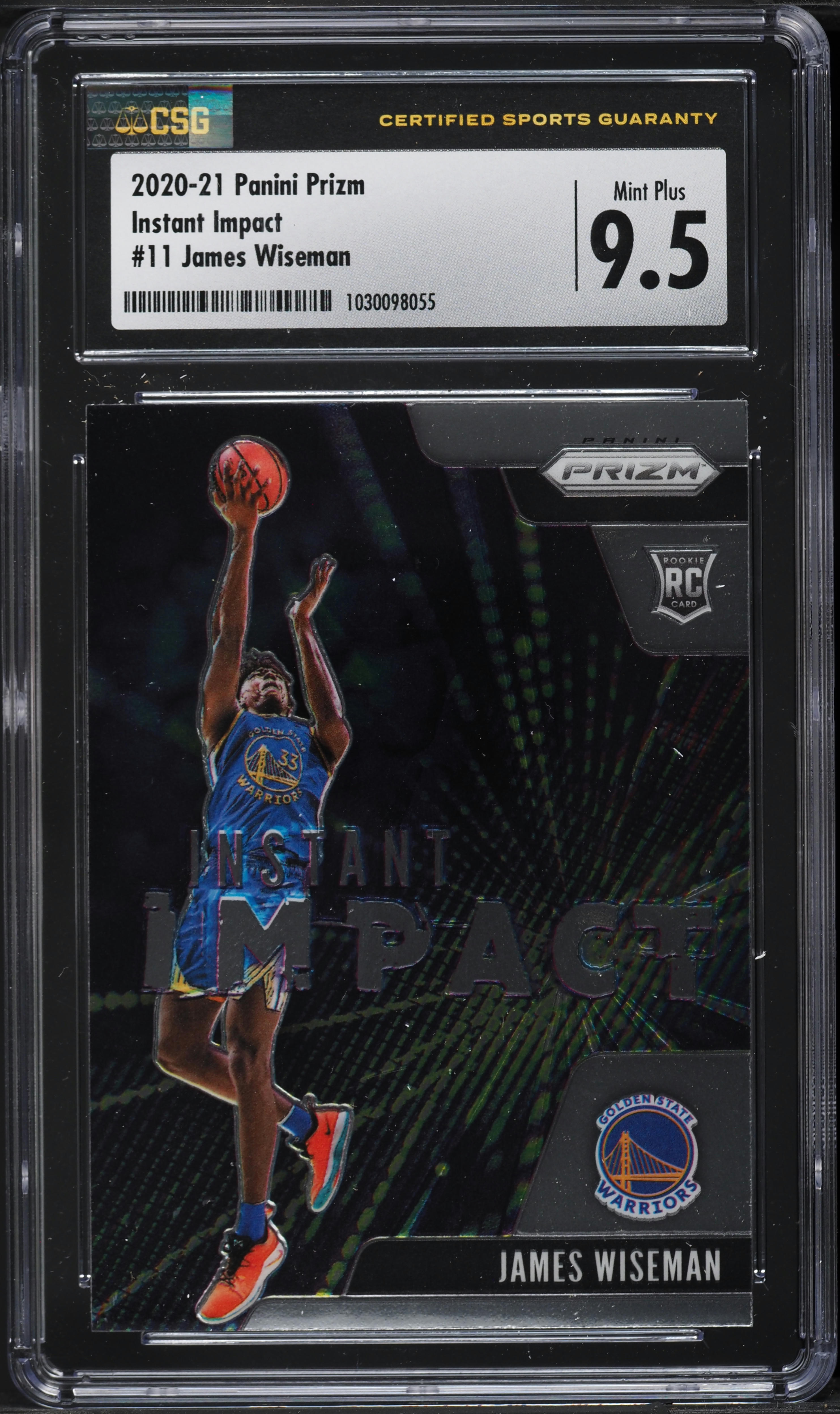 2020 Panini Prizm Instant Impact James Wiseman ROOKIE #11 CSG 9.5 MINT+