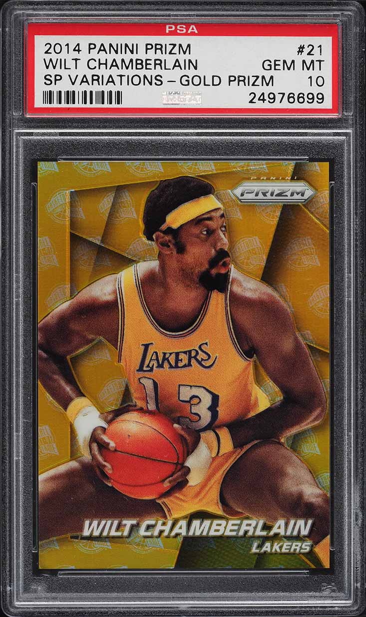 2014 Panini Prizm Variations Gold Wilt Chamberlain SP 1/10 #21 PSA 10 GEM MINT