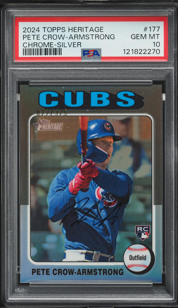 2024 Topps Heritage Chrome Silver Pete Crow-Armstrong ROOKIE /375 PSA 10 GEM