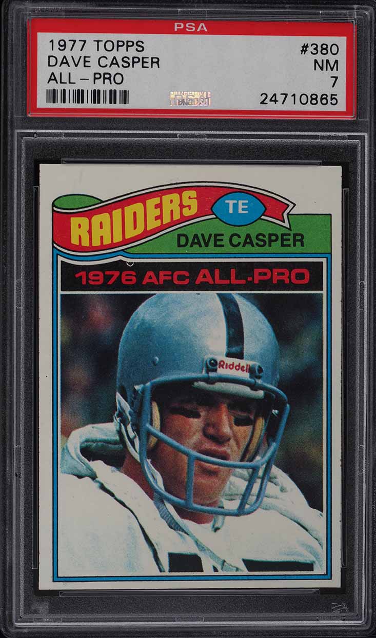 1977 Topps Football Dave Casper ROOKIE, ALL-PRO #380 PSA 7 NRMT