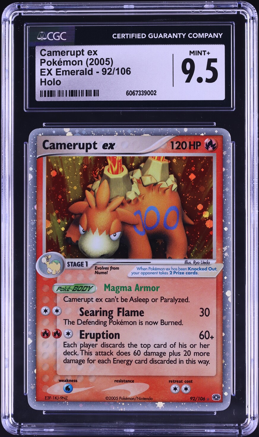 2005 Pokemon EX Emerald Holo Camerupt ex #92 CGC 9.5 MINT+
