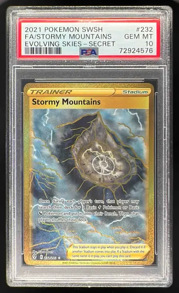 2021 Pokemon Sword & Shield Evolving Skies #232/203 Stormy Mountains PSA 10