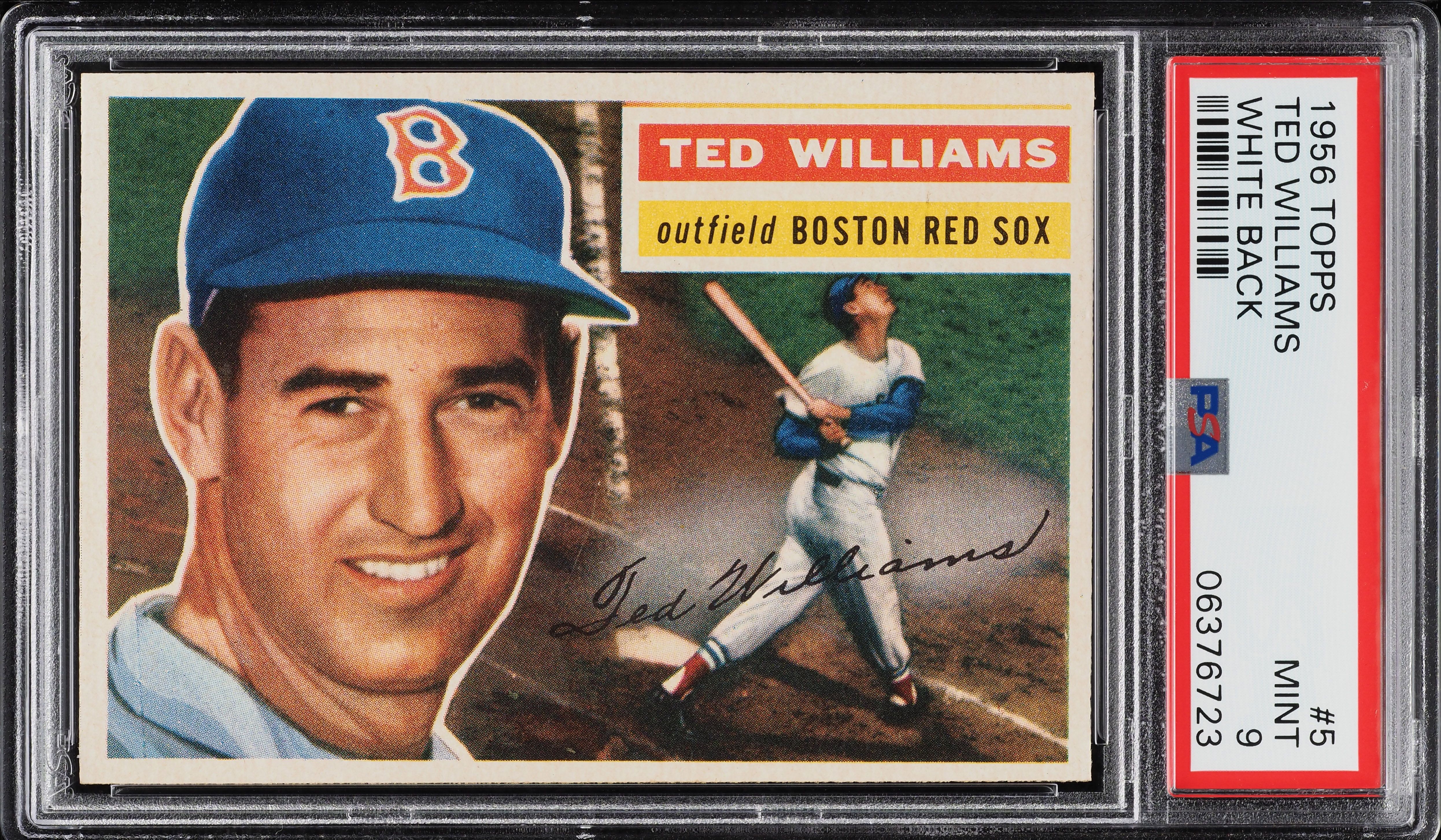 1956 Topps Ted Williams WHITE BACK #5 PSA 9 MINT