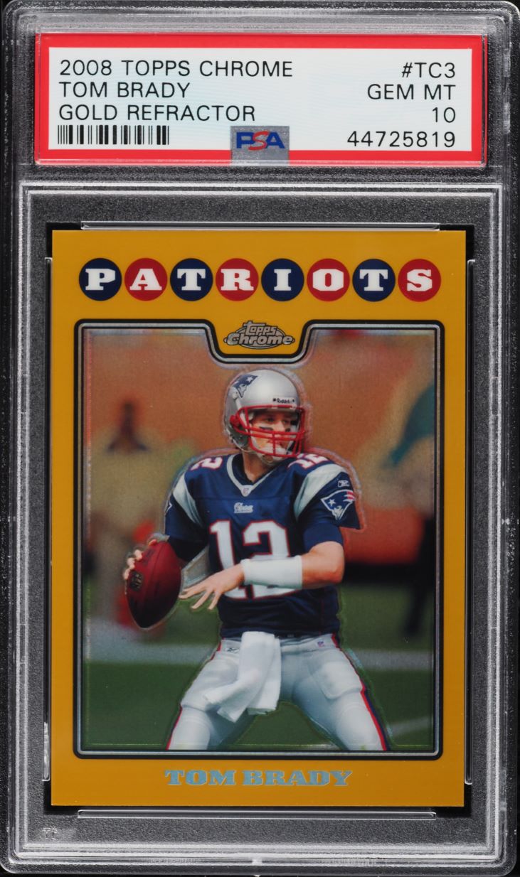 2008 Topps Chrome Gold Refractor Tom Brady /199 #TC3 PSA 10 GEM MINT