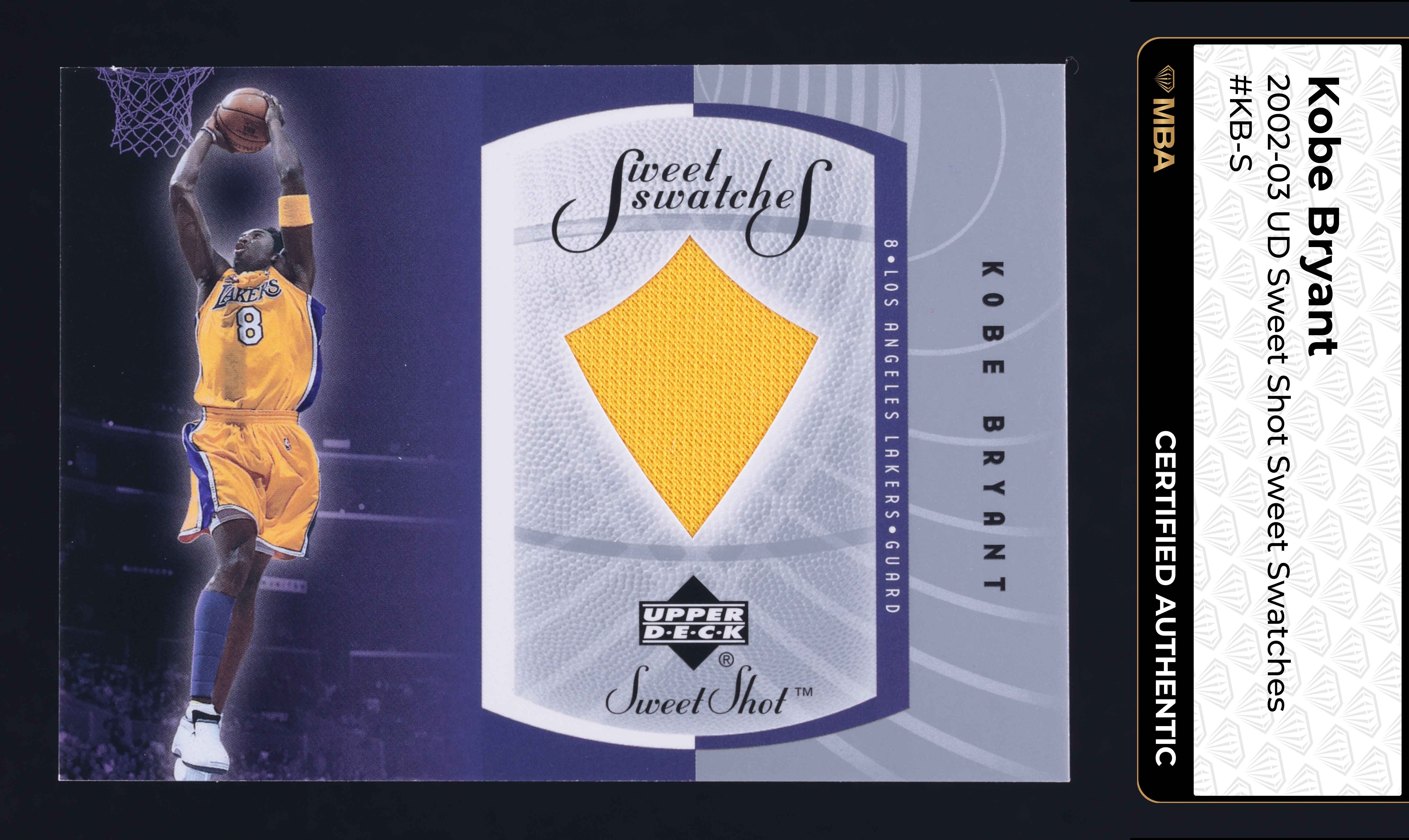 Kobe Bryant 2002 Upper Deck Sweet Shot #KB-S Sweet Swatches Price 
