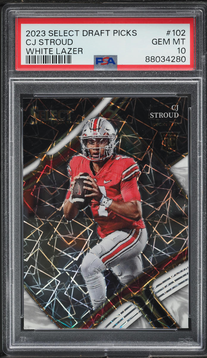 2023 Select Draft Picks White Lazer Prizm C.J. Stroud ROOKIE #102 PSA 10 GEM