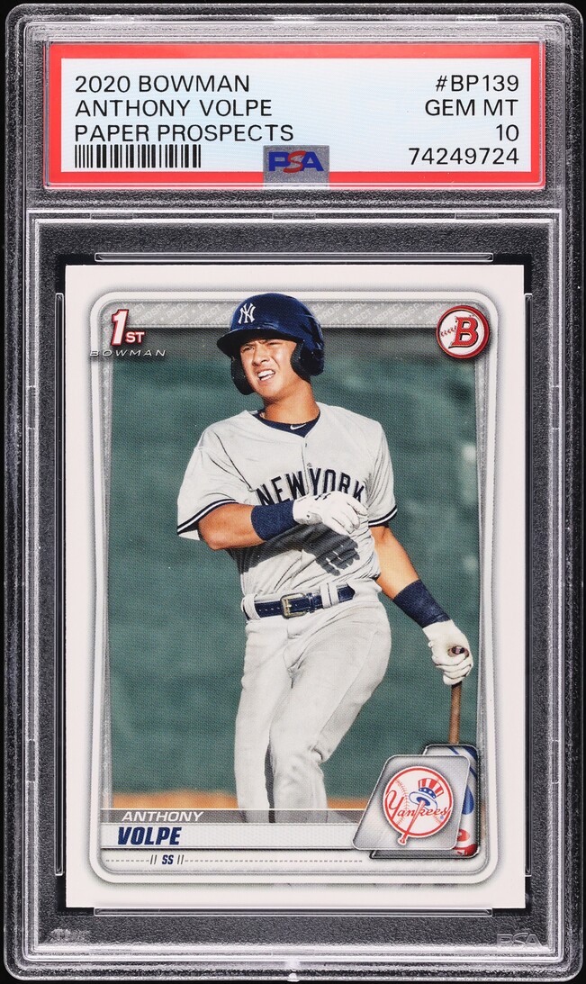 2020 Bowman Paper Anthony Volpe PROSPECT #BP139 PSA 10 GEM MINT