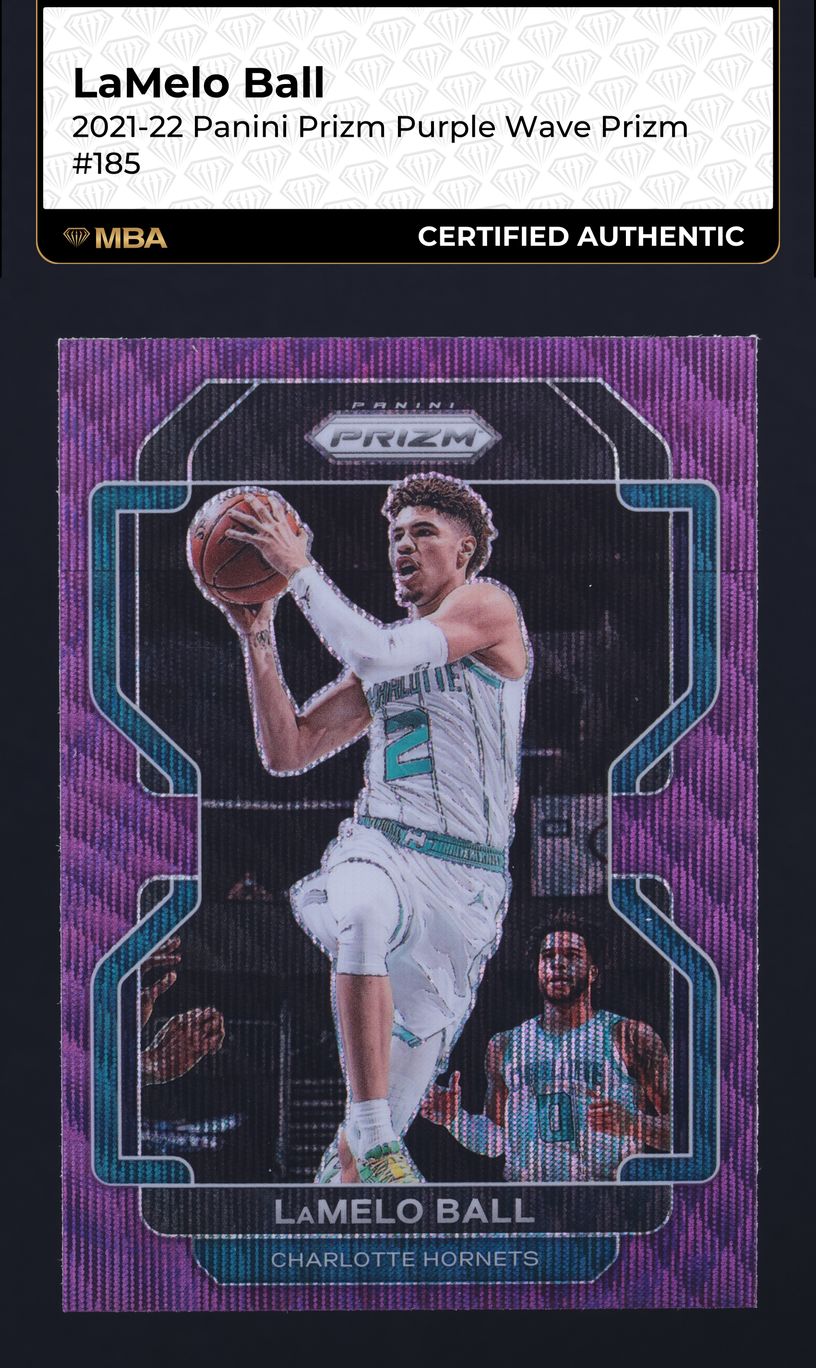2021 Panini Prizm Purple Wave LaMelo Ball #185 MBA AUTH