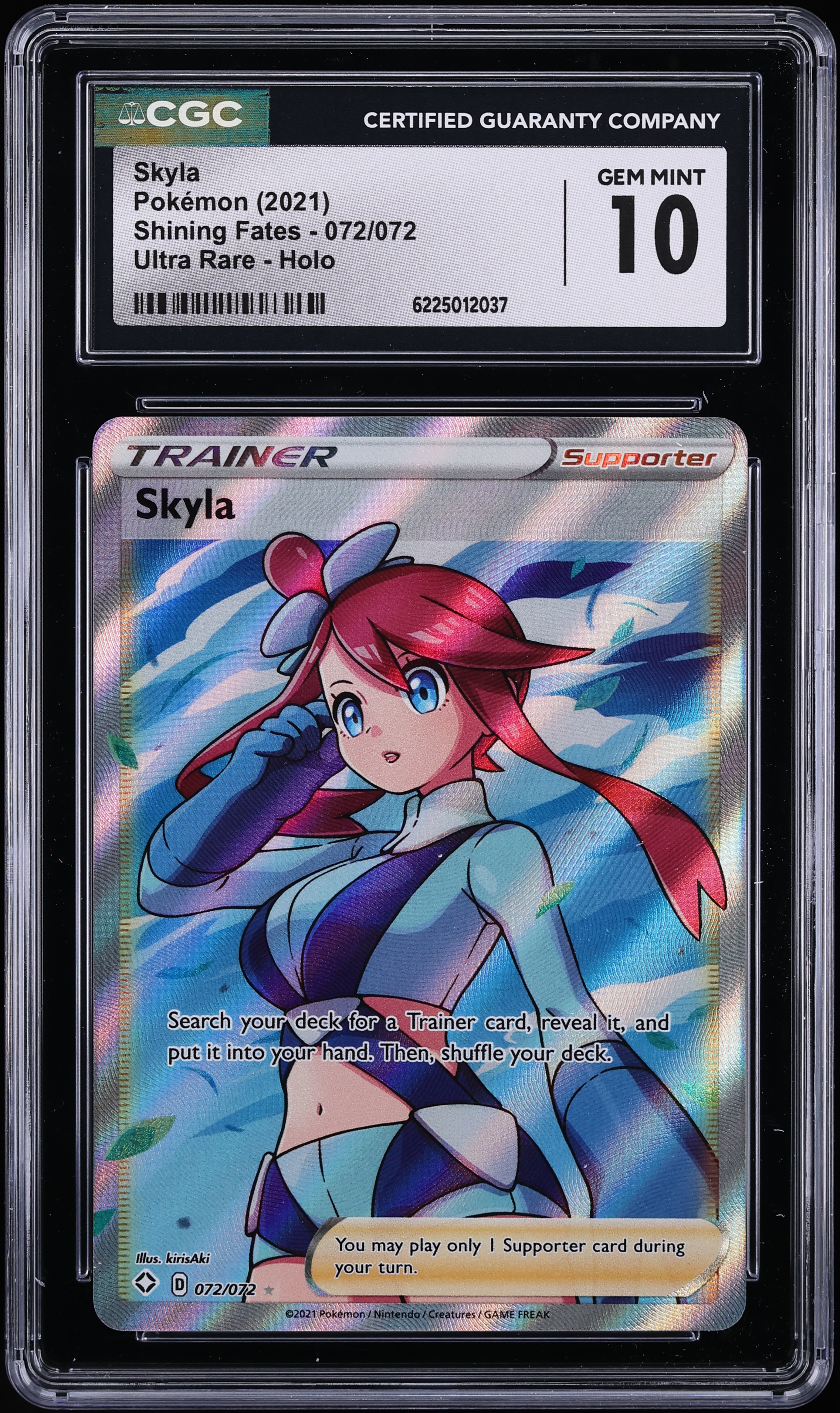 2021 Pokemon Sword & Shield Shining Fates Full Art Skyla #72 CGC 10 GEM MINT