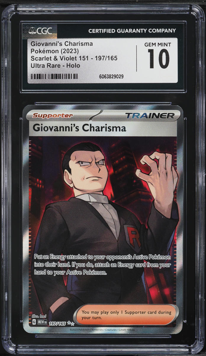 2023 Pokemon SV 151 Full Art Giovanni's Charisma #197 CGC 10 GEM MINT