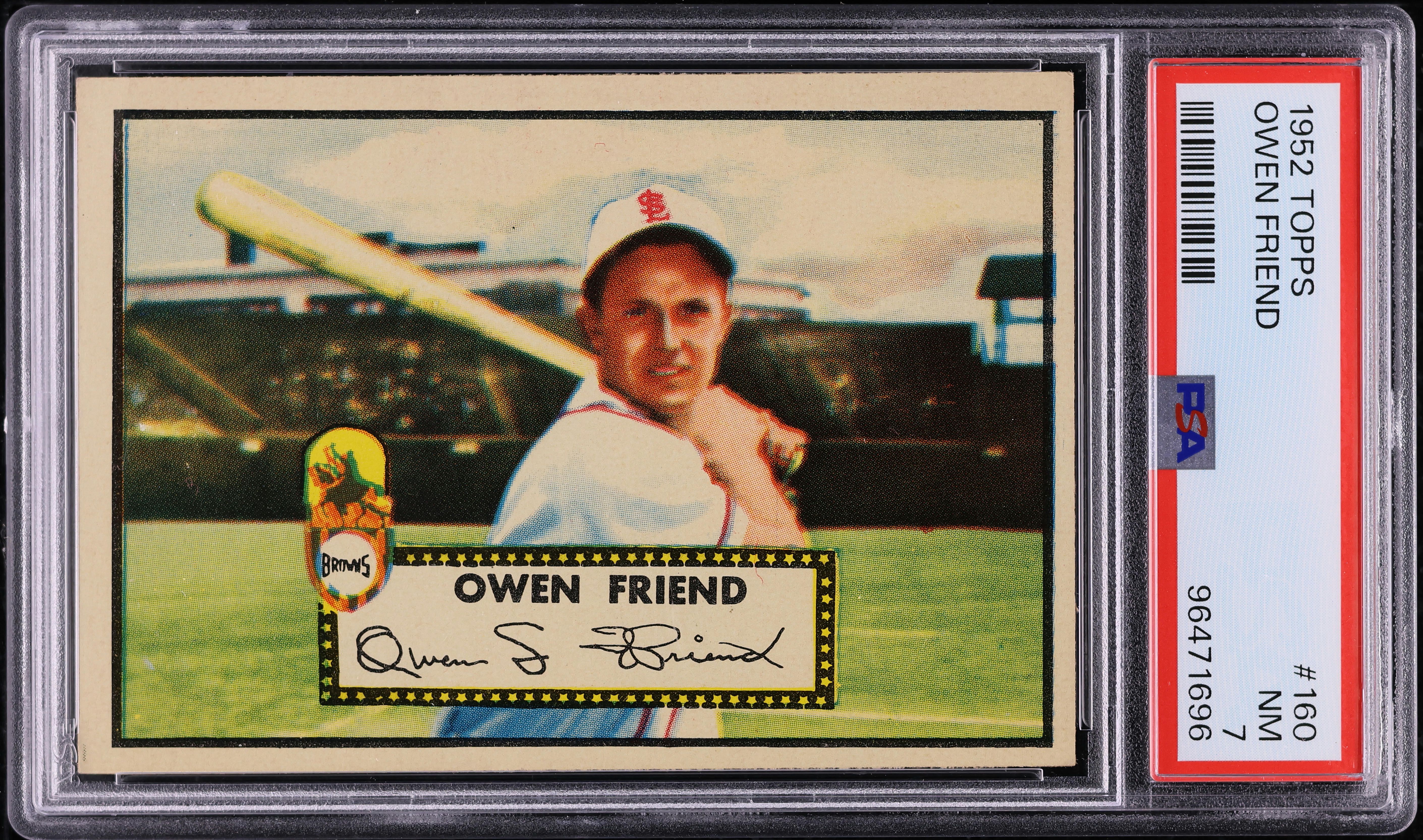 1952 Topps Owen Friend #160 PSA 7 NRMT