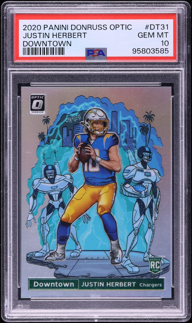 2020 Donruss Optic Downtown Justin Herbert ROOKIE #DT-31 PSA 10 GEM MINT
