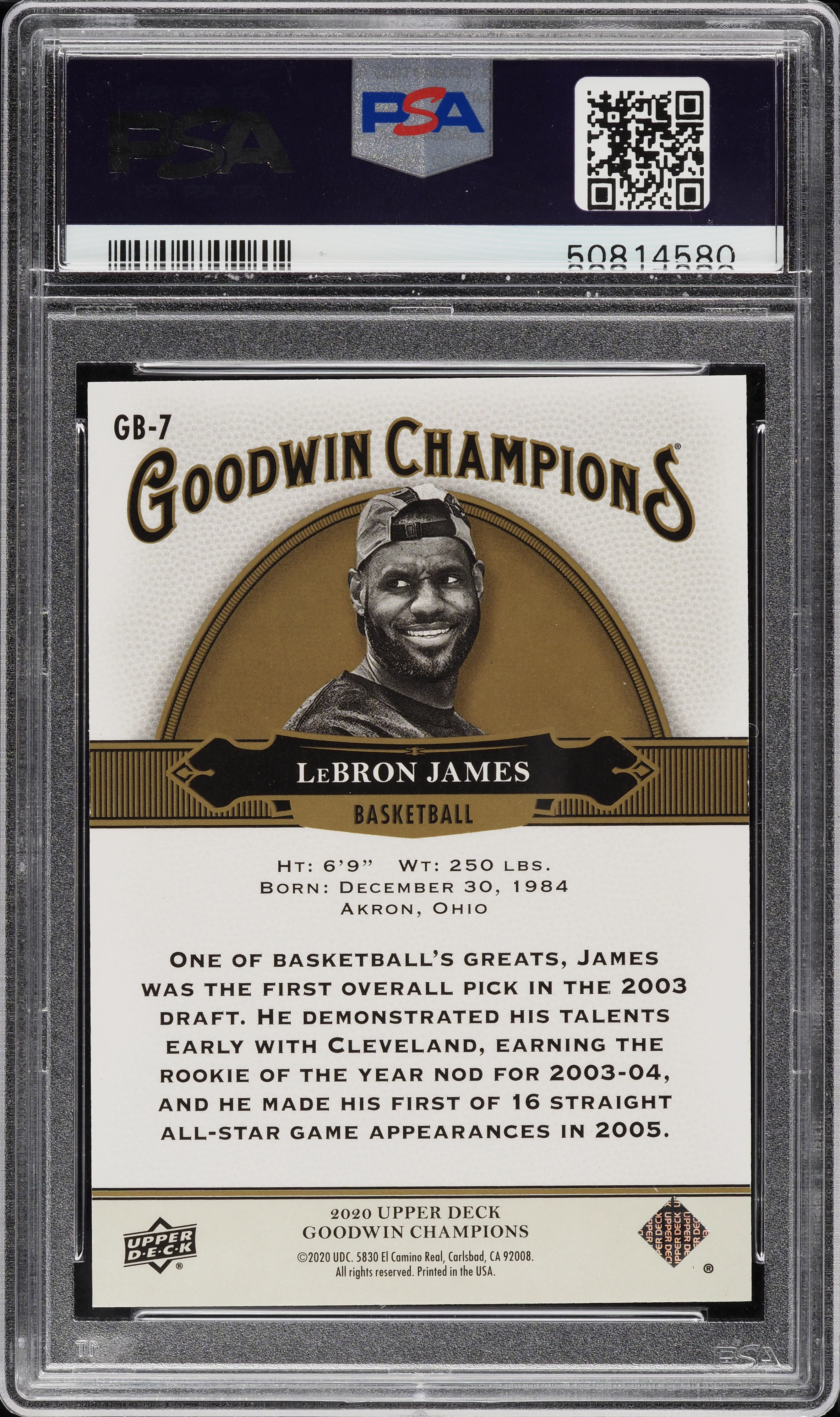 2020 Upper Deck Goodwin Champions Orange LeBron James /99 #GB-7
