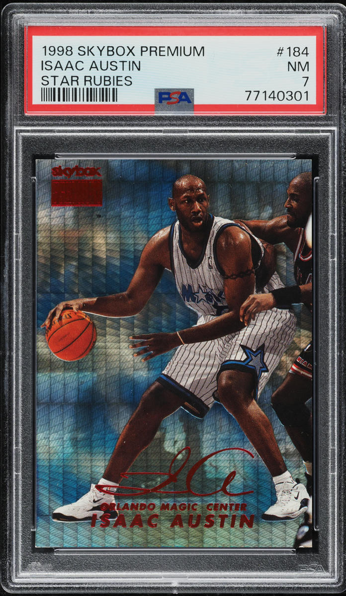 1998 Skybox Premium Star Rubies Isaac Austin /50 #184 PSA 7 NRMT
