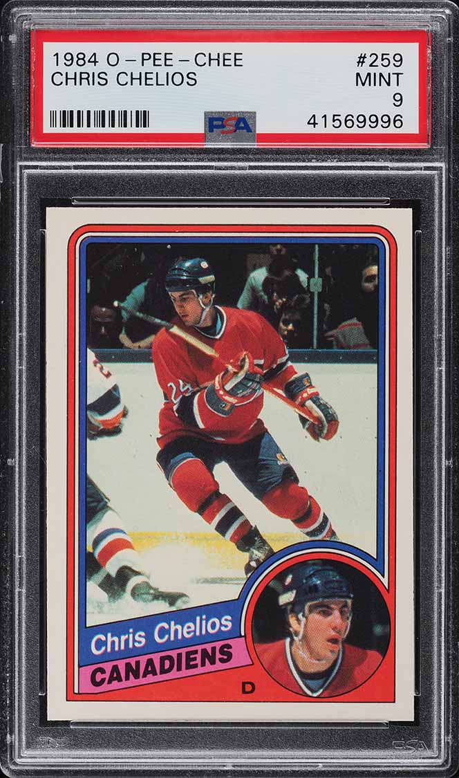 1984 O-Pee-Chee Hockey Chris Chelios ROOKIE #259 PSA 9 MINT