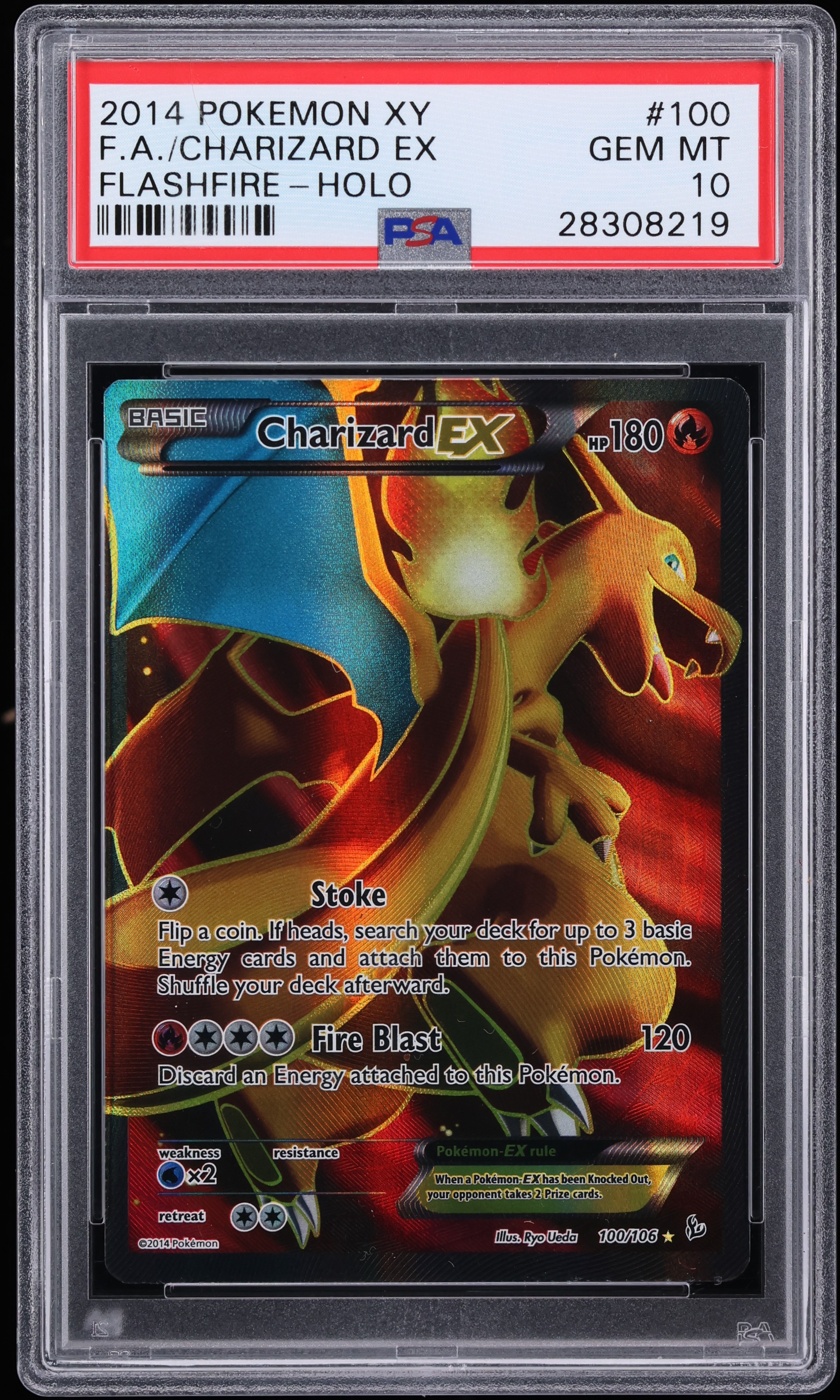 2014 Pokemon XY Flashfire Full Art Charizard EX #100 PSA 10 GEM MINT