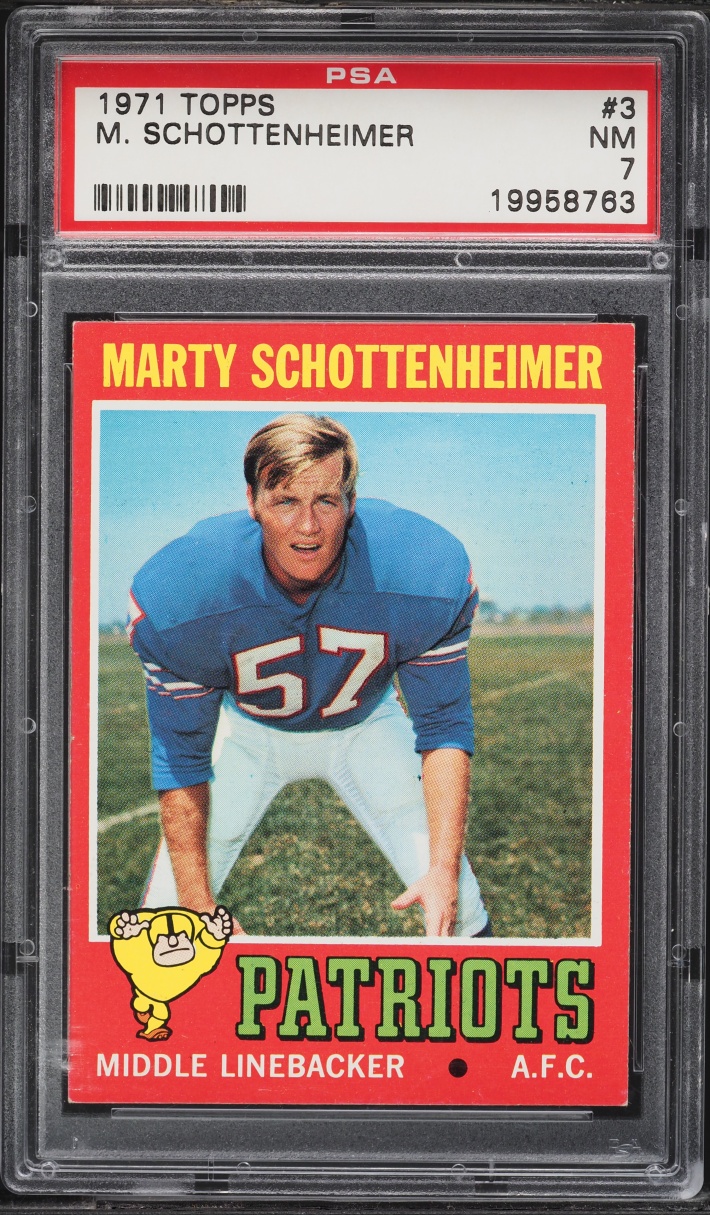 1971 Topps Football Marty Schottenheimer #3 PSA 7 NRMT