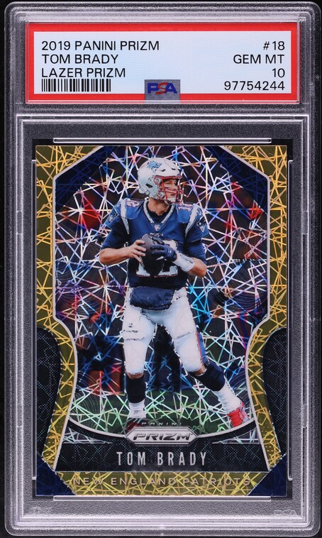 2019 Panini Prizm Lazer Tom Brady #18 PSA 10 GEM MINT