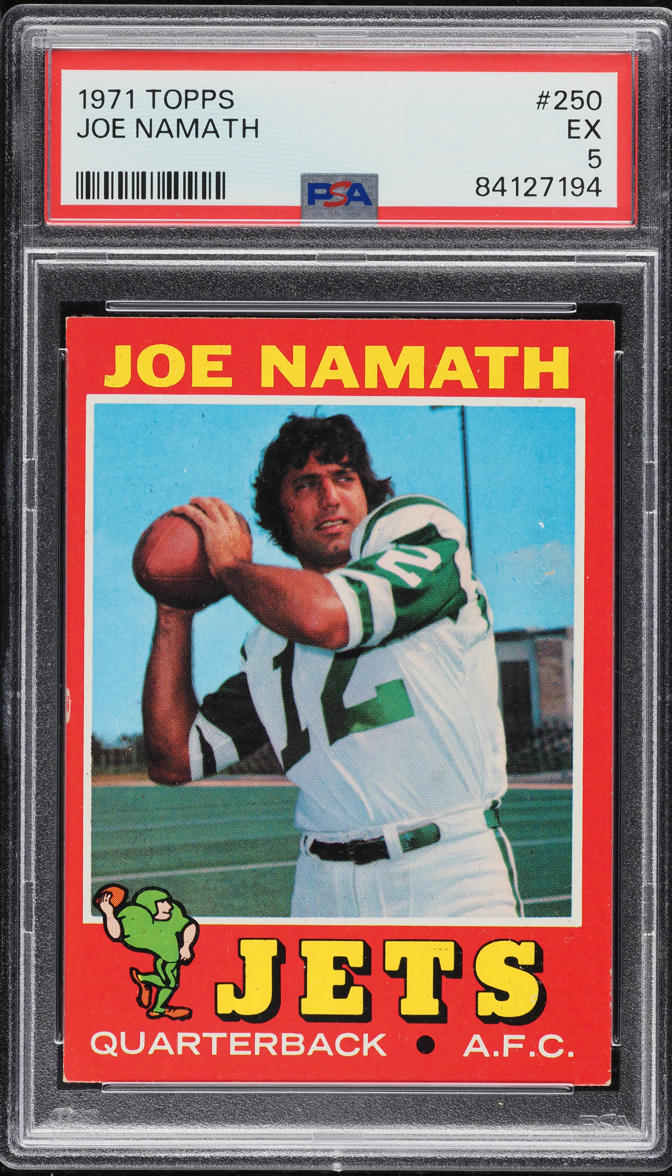 1971 Topps Football Joe Namath #250 PSA 5 EX